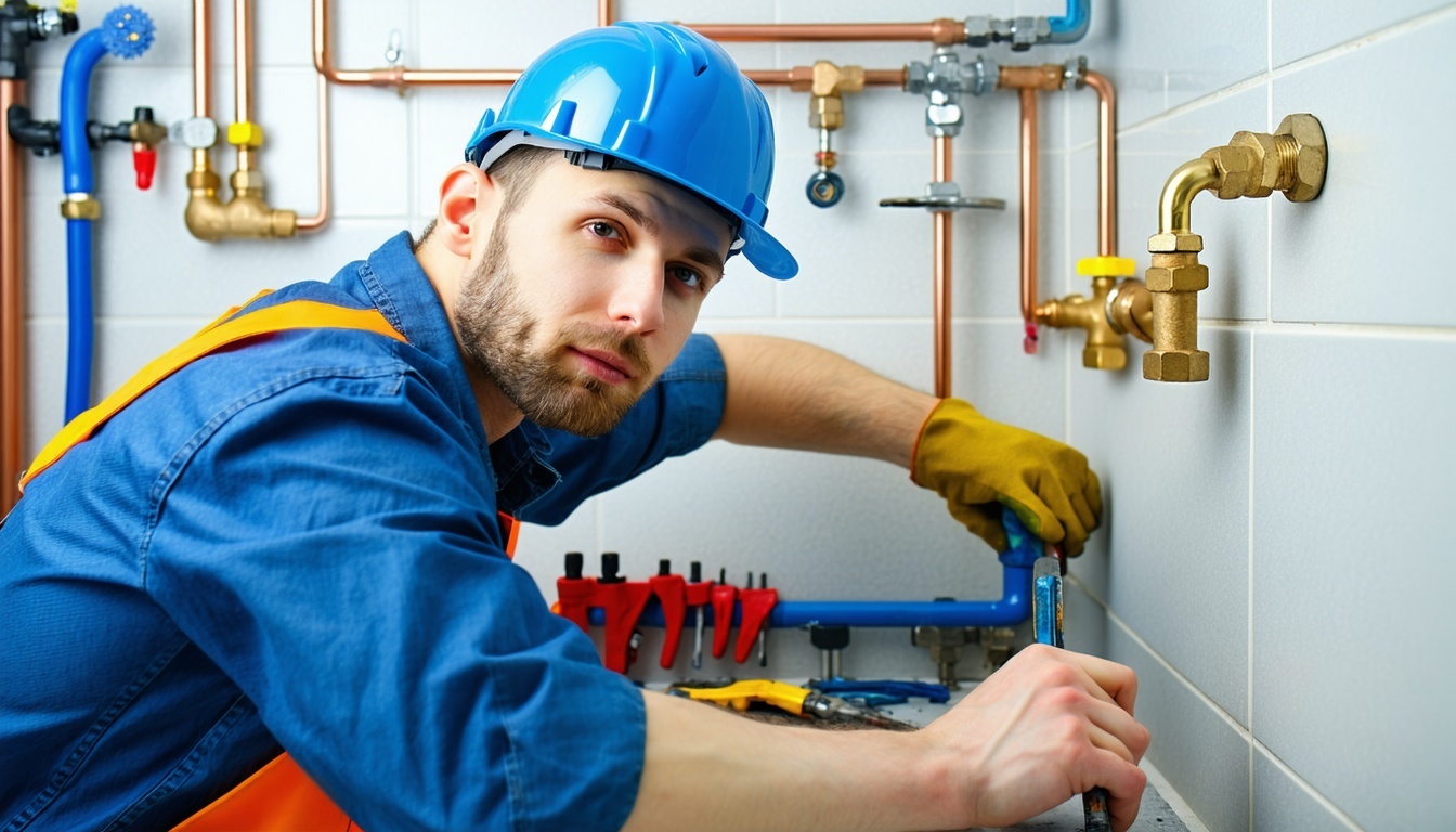 Professional Plumber at Work